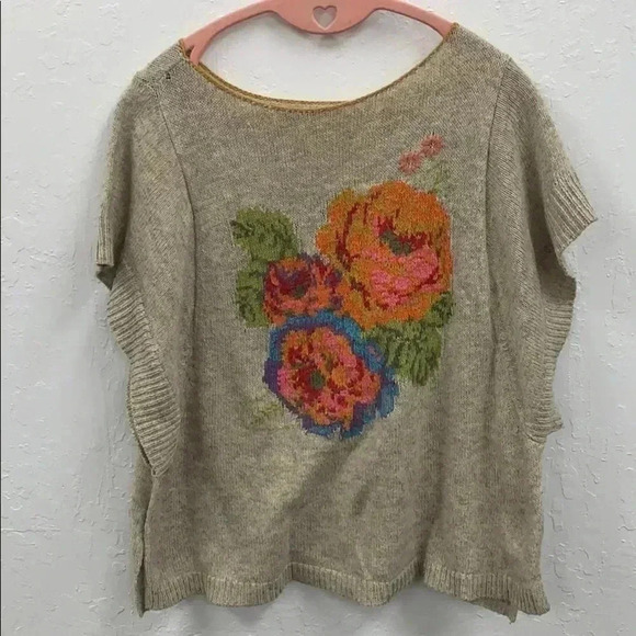 Anthropologie Angel of the North Floral Knit Top Size XS - Picture 2 of 6